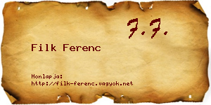 Filk Ferenc névjegykártya